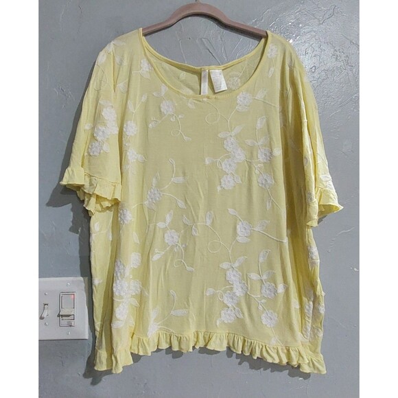 FORCOTTEN GRACE Tops Blouse Women 2X, Embroidery,Rayón, Spandex,22.5 Inch Of Arm - Picture 1 of 11
